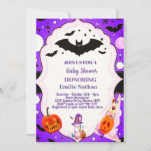 Beau violet Halloween Baby shower mignon