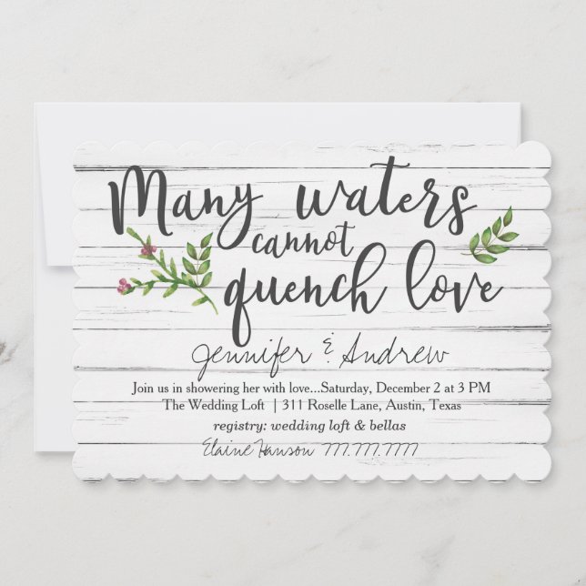 Invitation Beaucoup D'Eaux Ne Peuvent Pas Éliminer L'Amour Nu (Devant)