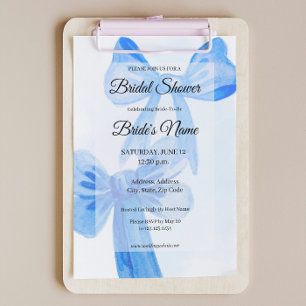 Invitation Beauté en Bleu Bright Bow nuptiale douche Invitati