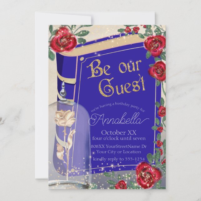 Invitation Beauté glamour et conte de fée de la bête (Devant)