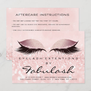 Invitation Beauté Lashes Extension Aftercare Instruction Pink