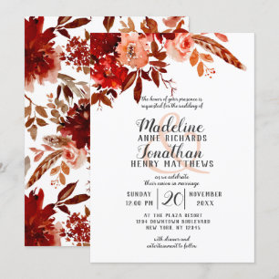 Invitation Beauté rustique Bohème Floral Haut Mariage frontiè