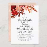Beauté Rustique Floral Bachelorette Party Invitati