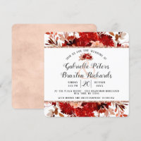 Beauté Rustique Floral encadré de mariage Invitati