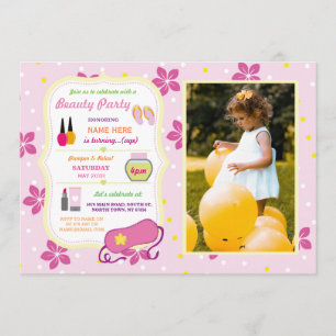 Invitation Beauté Spa Anniversaire Fête Relax Pamper Visage P