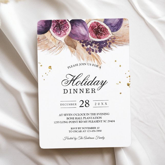 Invitation Beauté tendance violet Figs & Pampas (Créateur téléchargé)