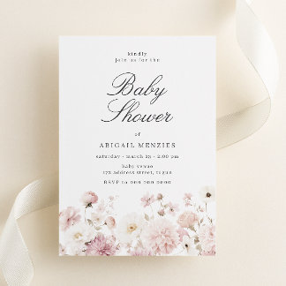 Invitation Beautiful Elegant Floral Baby Shower