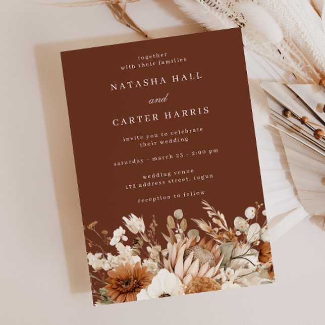 Invitation Beautiful Rich Boho Blooms Wedding (Créateur téléchargé)