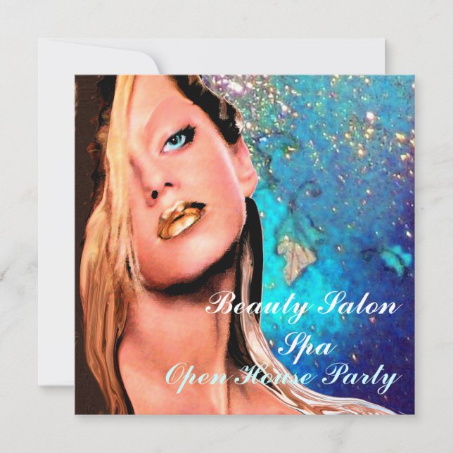 Invitation BEAUTY SALON SPA Open House Party Monogramme (Devant)