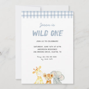 Invitation Beaux animaux d'aquarelle sauvage un Garçon Annive