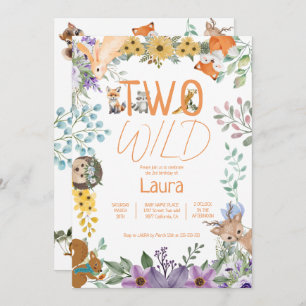 Invitation Beaux animaux de la forêt de verdure forêt bois 2e