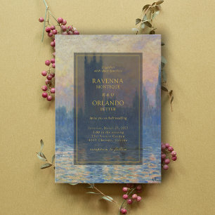 Invitation Beaux-arts Monet Les Houses of Parliament Mariage