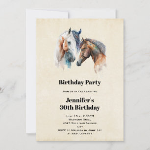 Invitation Beaux Chevaux Boho Occidental Style Anniversaire