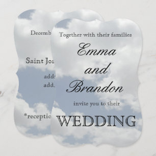 Invitation Beaux nuages bleus et blancs Imprimer Mariage