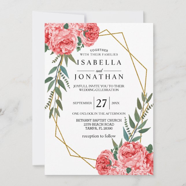 Invitation Beaux Roses roux (Devant)