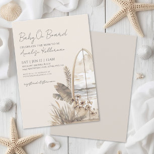 Invitation Bébé à Bord Baby Shower Été Bohème Plage
