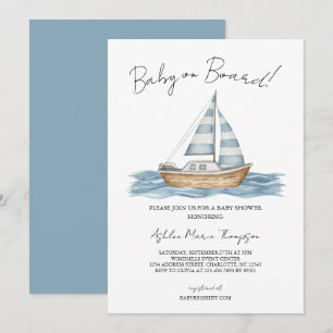 Invitation Bébé à Bord Baby Shower Naútico