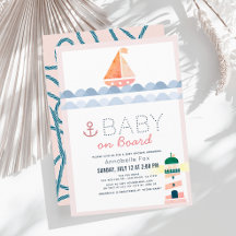 Bébé à bord Baby shower Nautique rose fille