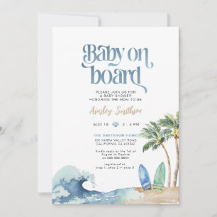 Invitation Bébé à bord Invitation, Baby shower de plage