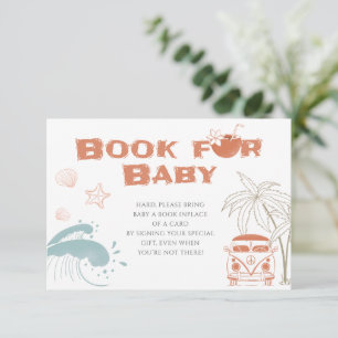Invitation Bébé à bord Surf Baby shower Livres pour bébé cart