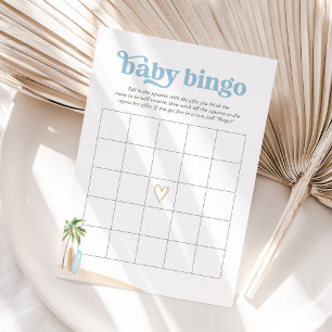 Invitation Bébé à bord Surf de plage Baby shower Bingo