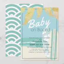 Bébé à bord Surf de plage garçon Baby shower virtu
