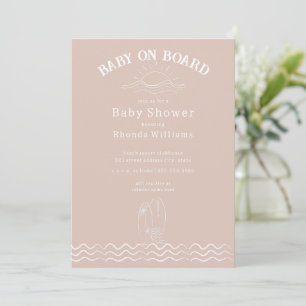 Invitation Bébé à bord Surf Green Beach Baby shower