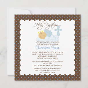Invitation Bébé adorable et croisé Baptême sainte s'incarne