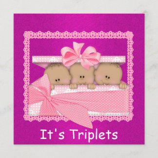 Invitation Bébé Africain-Américain Baby shower de triplets de