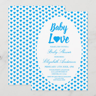 Invitation Bébé Amour Coeur Baby shower garçon