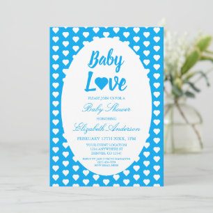 Invitation Bébé Amour Coeur Baby shower garçon