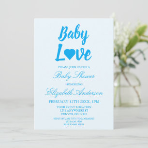 Invitation Bébé Amour Coeur Baby shower garçon