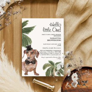 Invitation Bébé Animal Fête Prénatale Garçon Rustique Palmier