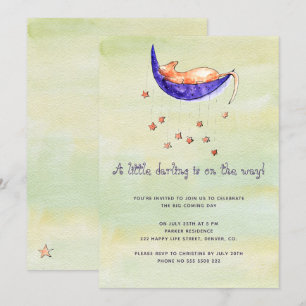 Invitation Bébé aquarelle en route baby shower