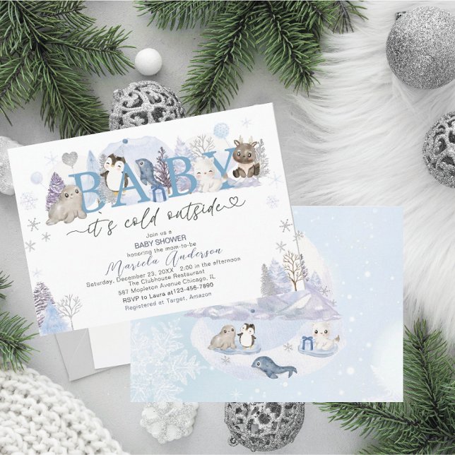 Invitation Bébé arctique son froid à l'extérieur du Baby show (Créateur téléchargé)