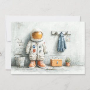 Invitation Bébé astronaute 1er anniversaire fête