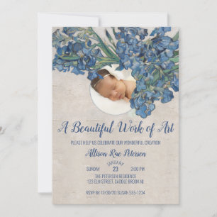 Invitation Bébé avec des irises