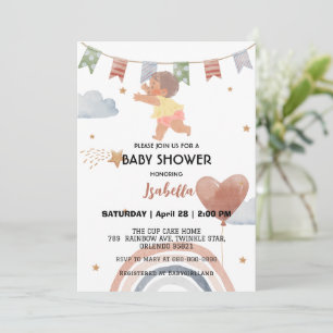 Invitation Bébé baby shower enfant afro-américain