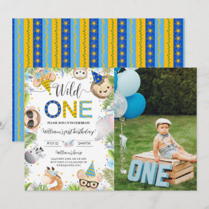 Invitation Bébé Bébé Animaux mignons Sauvage Une photo