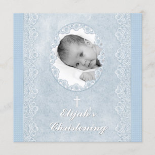 Invitation Bébé Bleu Blanc Baptême Baptême Baptême Briser