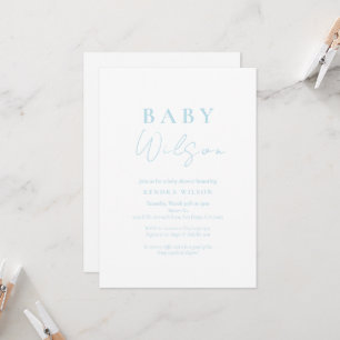 Invitation Bébé bleu clair garçon Baby shower simple Invitati