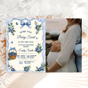 Invitation Bébé Bleu Sucré aux Fruits Baby shower Photo de My