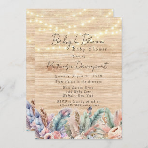 Invitation Bébé Boho Dans Le Baby shower Bloom