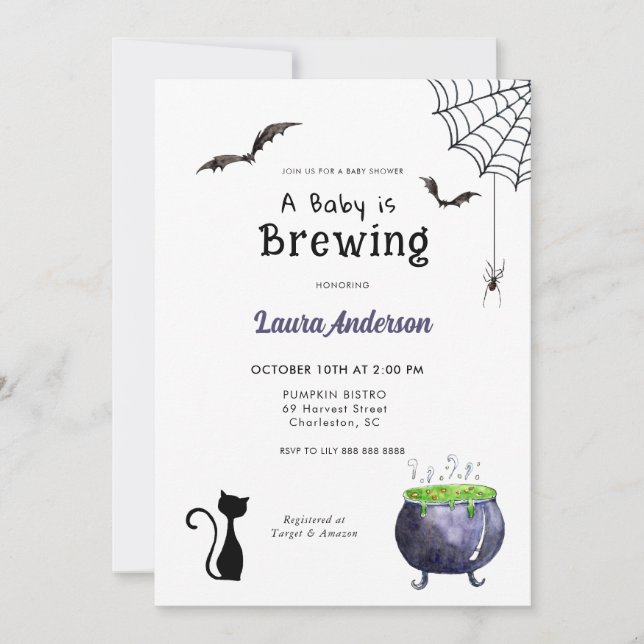 Invitation Bébé brasse Baby shower Cauldron (Devant)