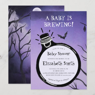 Invitation Bébé brasse Halloween Baby shower automne