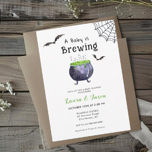 Invitation Bébé brasse Halloween Cauldron moderne bébé