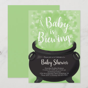 Invitation Bébé brasse Sorcière douche Halloween Cauldron