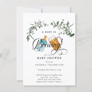 Invitation Bébé brasser   Baby shower aquarelle