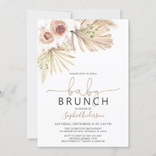 Invitation Bébé Brunch Pampas Grass Baby shower Boho