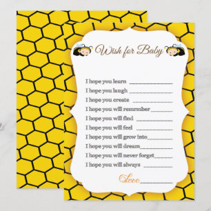 Invitation Bébé Bumble Bee's Baby shower Advice Card